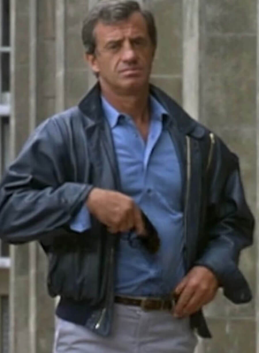 Jean-Paul Belmondo The Professional Blue Leather Jacket