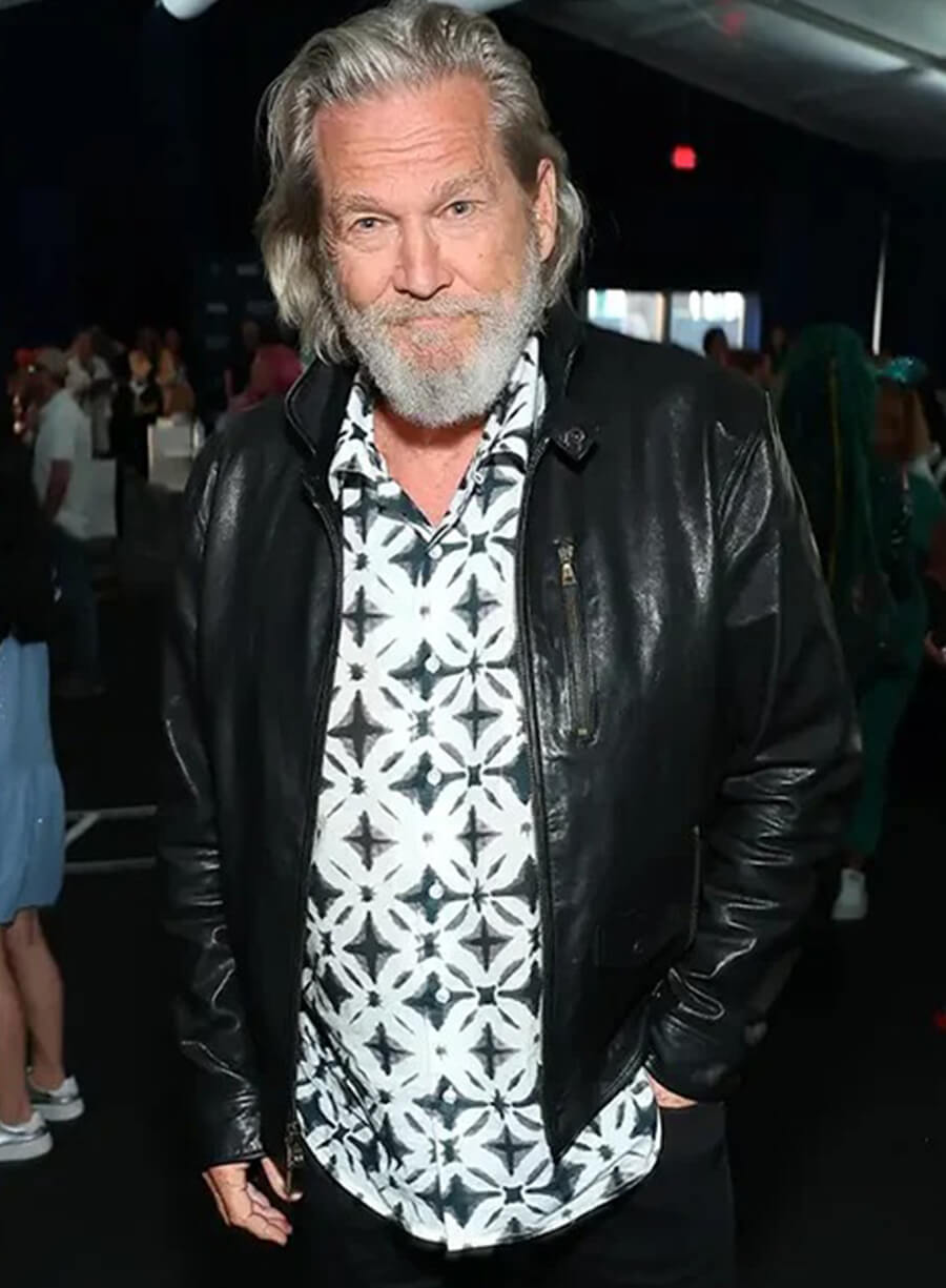 Jeff Bridges Tron Ares 2025 Black Leather Jacket