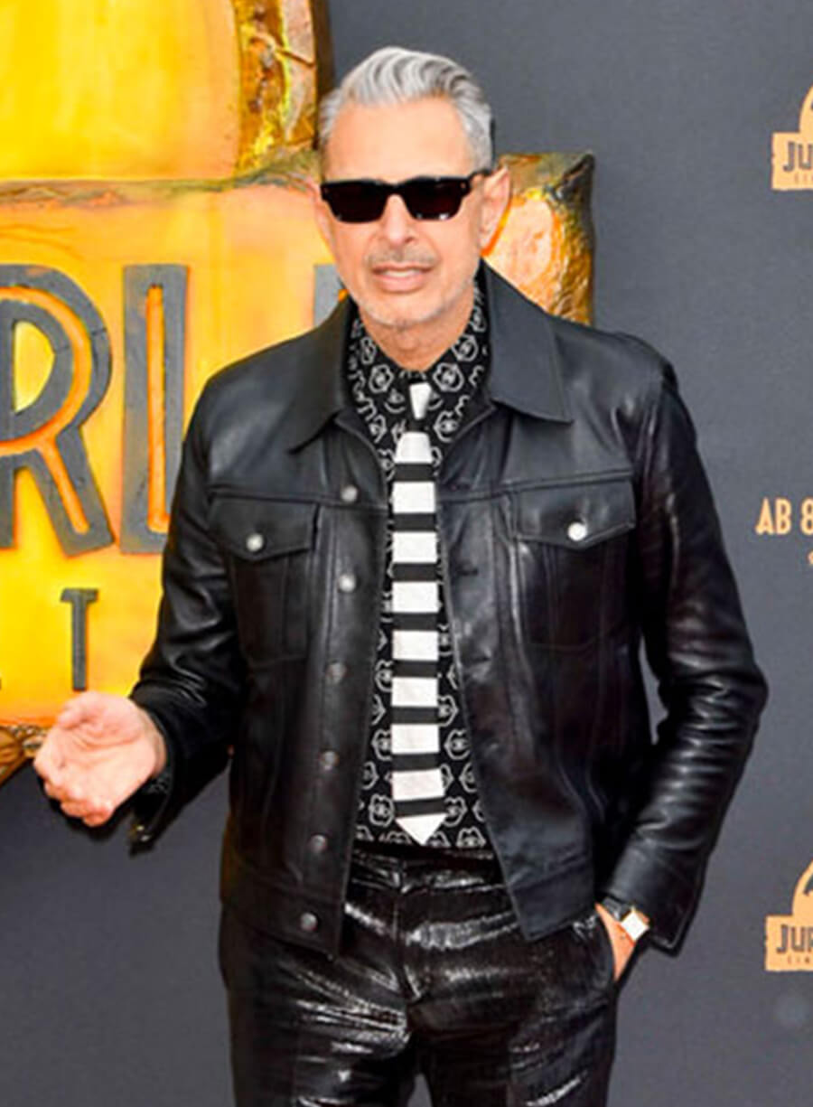 Jeff Goldblum Black Leather Jacket
