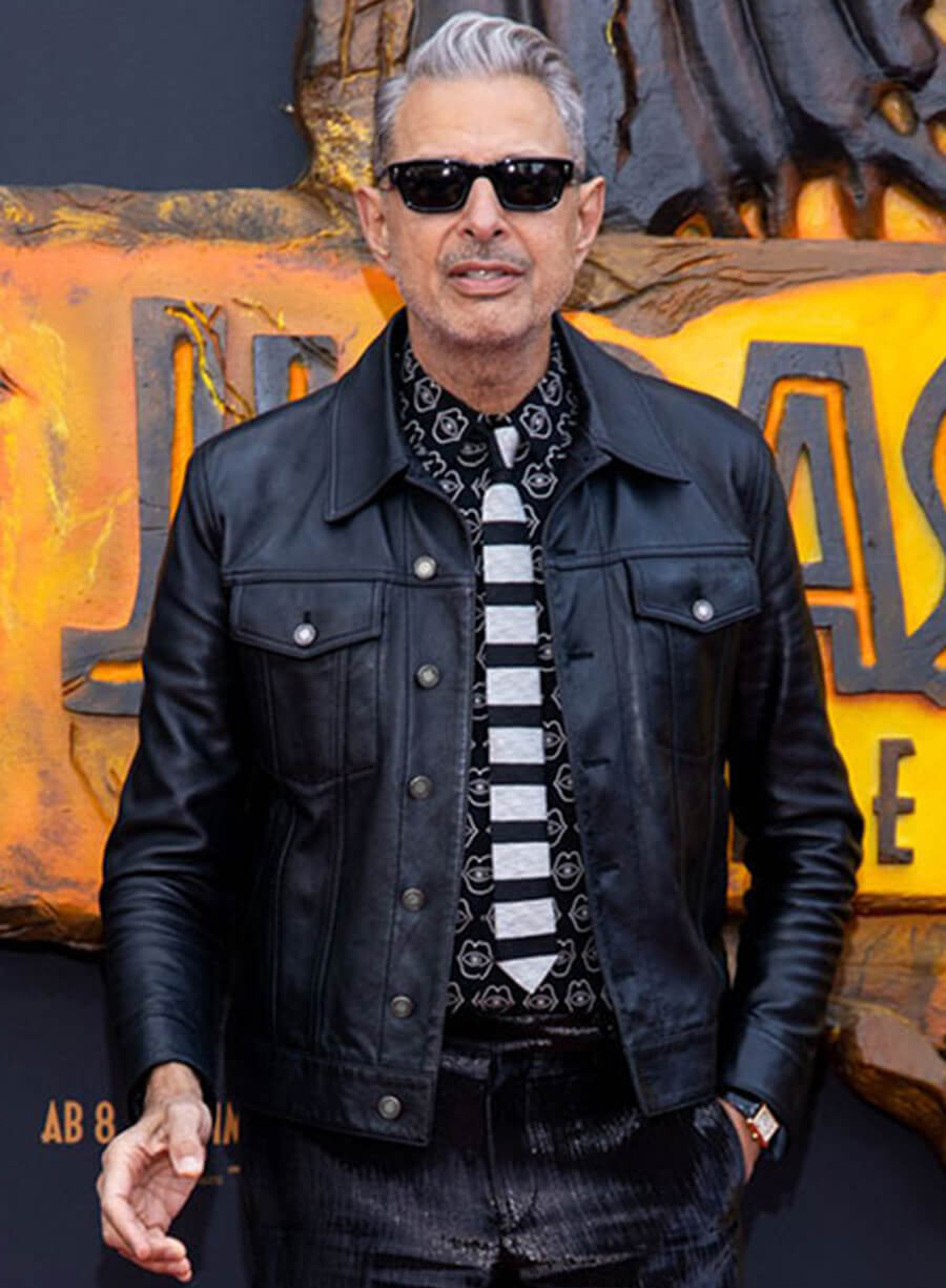 Jeff Goldblum Black Leather Jacket