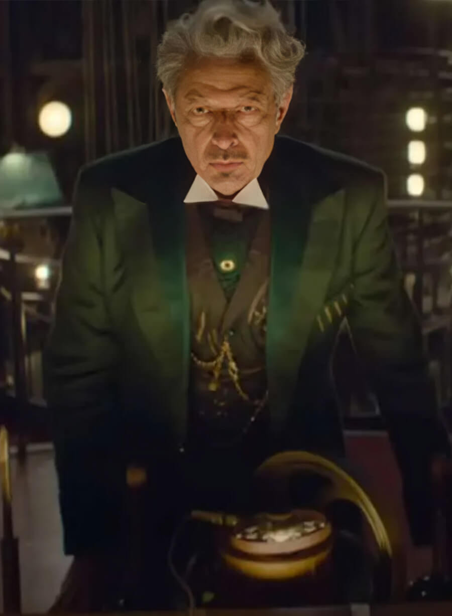 Jeff Goldblum Wicked 2024 Green Coat