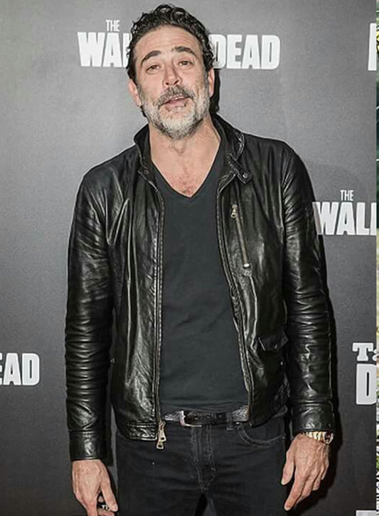 Jeffrey Dean Morgan Black Leather Jacket