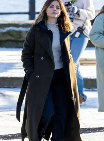 Jenna Coleman The Jetty Grey Trench Coat