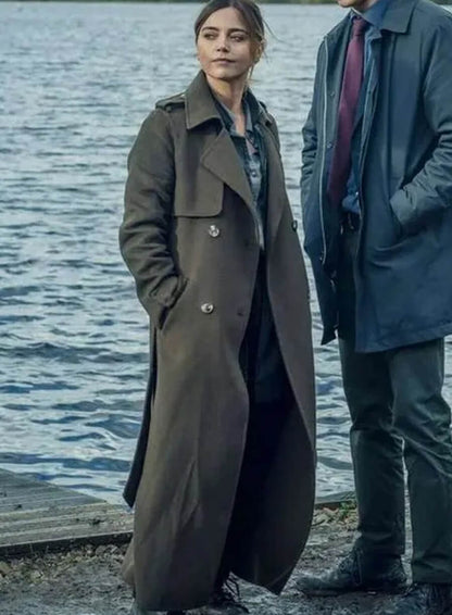 Jenna Coleman The Jetty Grey Trench Coat