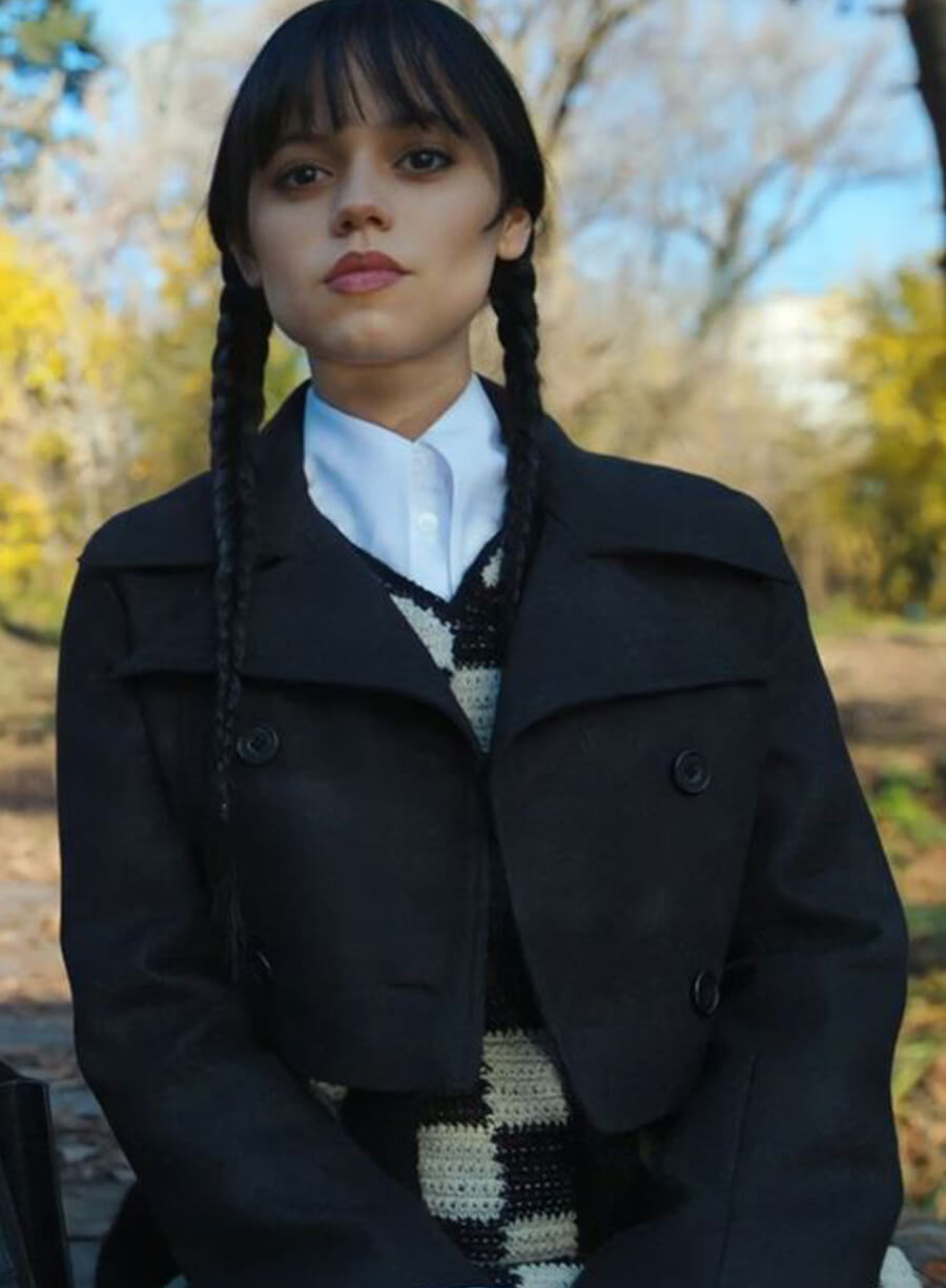Jenna Ortega Wednesday Black Cropped Jacket