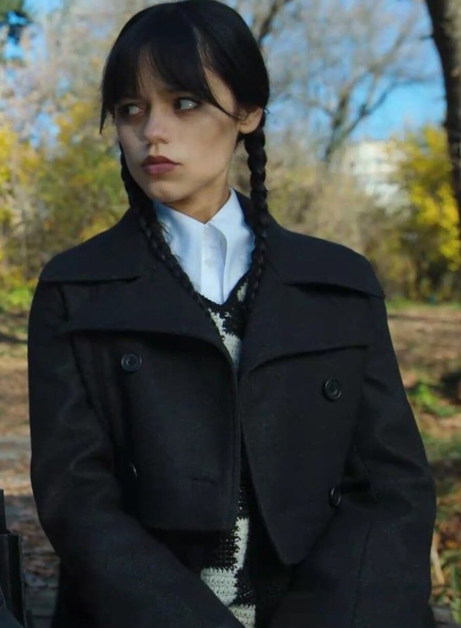 Jenna Ortega Wednesday Black Cropped Jacket