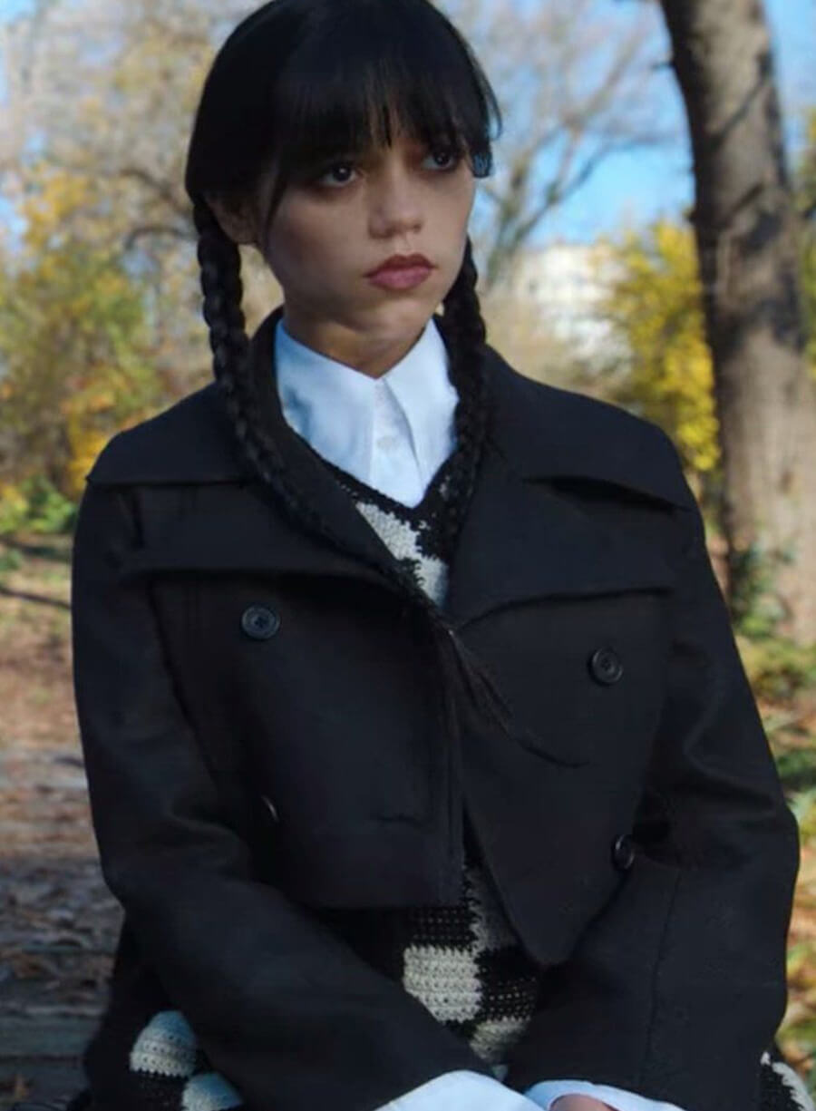 Jenna Ortega Wednesday Black Cropped Jacket