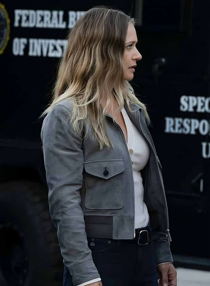 Jennifer Jareau Criminal Minds Grey Leather Jacket