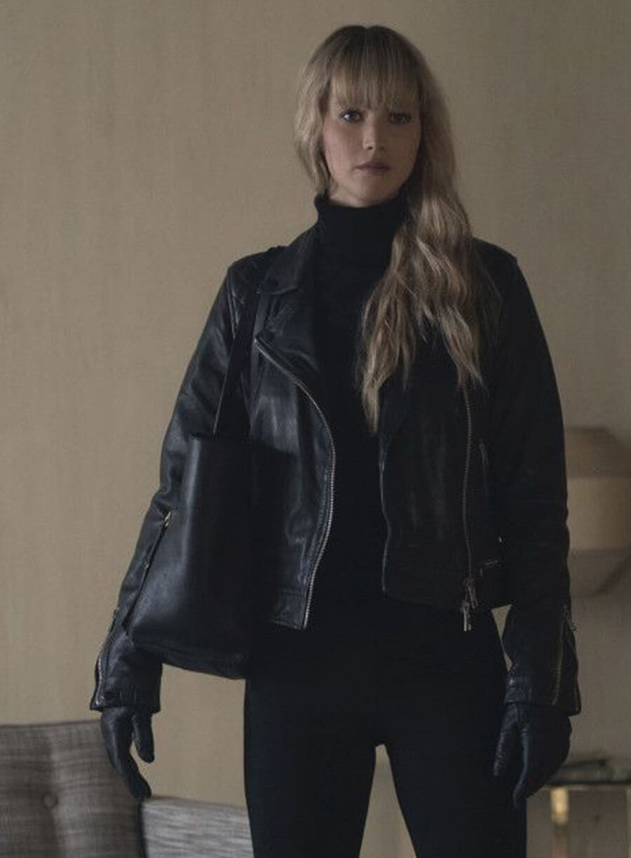 Jennifer Lawrence Red Sparrow Black Jacket