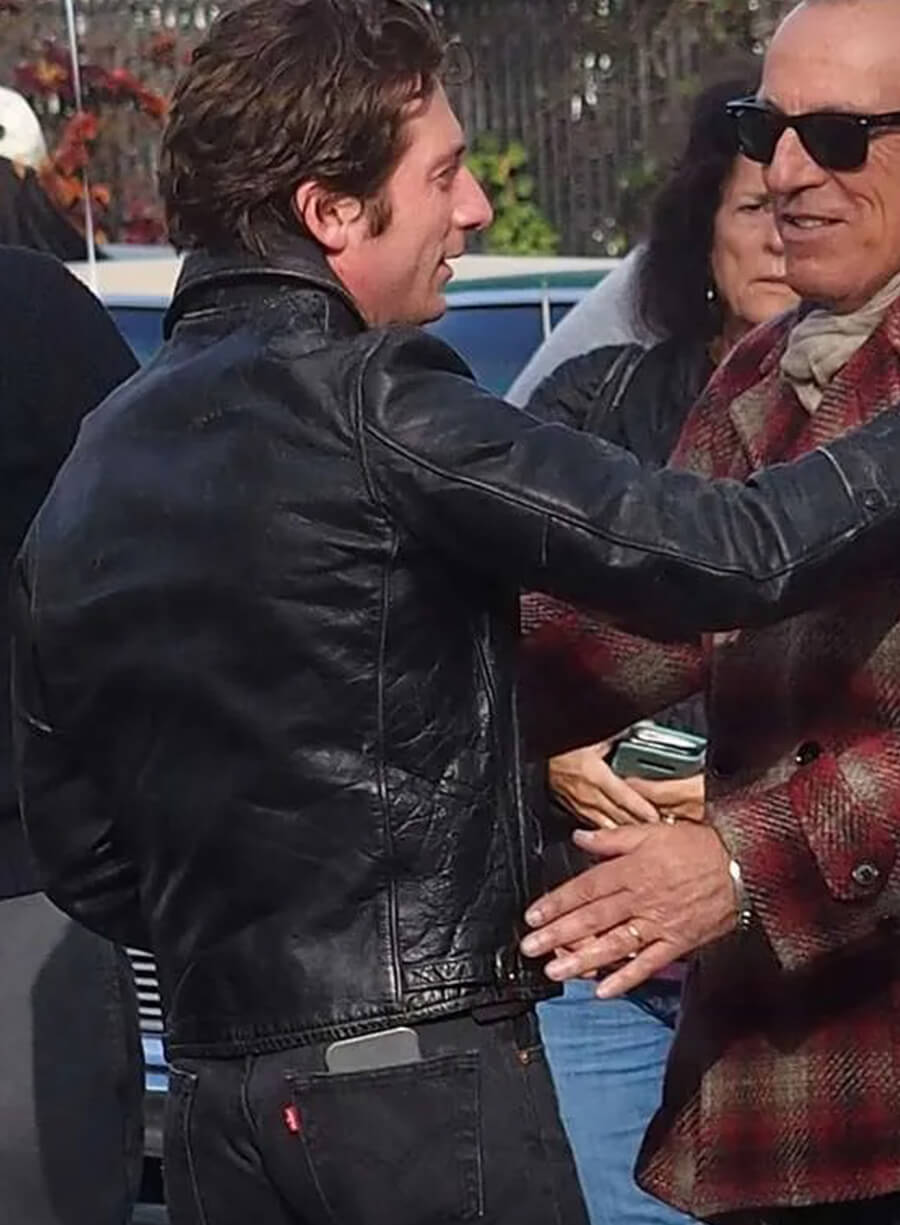 Jeremy Allen Springsteen 2025 Black Leather Jacket