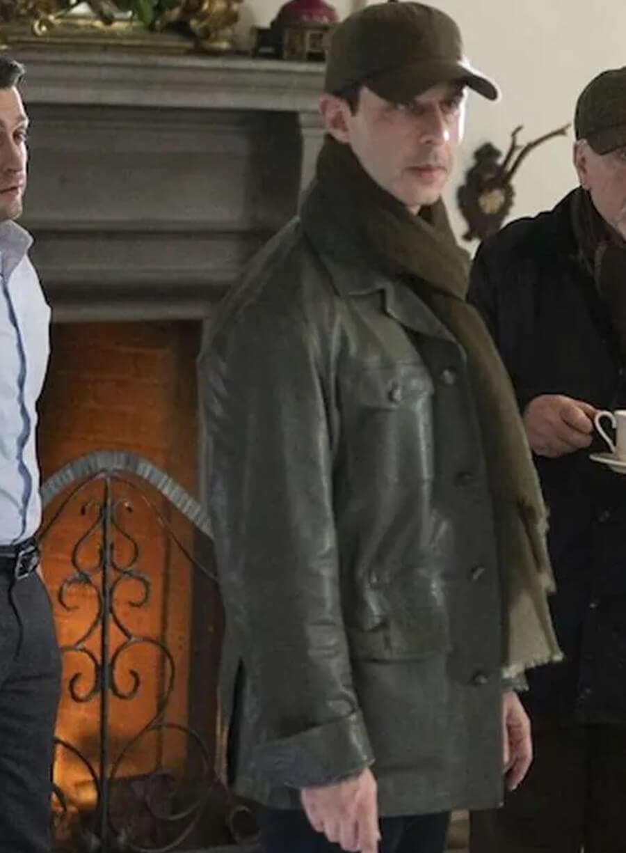 Jeremy Strong Succession Green Leather Jacket