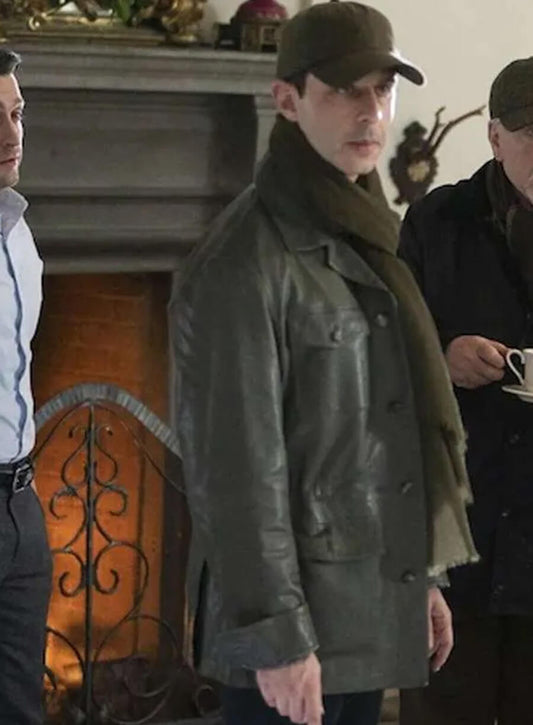 Jeremy Strong Succession Green Leather Jacket