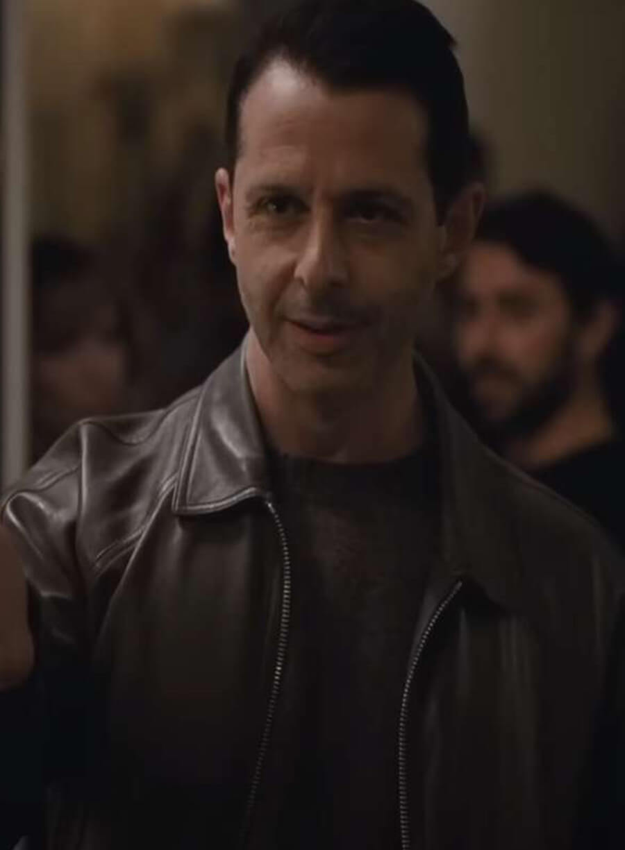 Jeremy Strong Succession S04 Black Leather Jacket