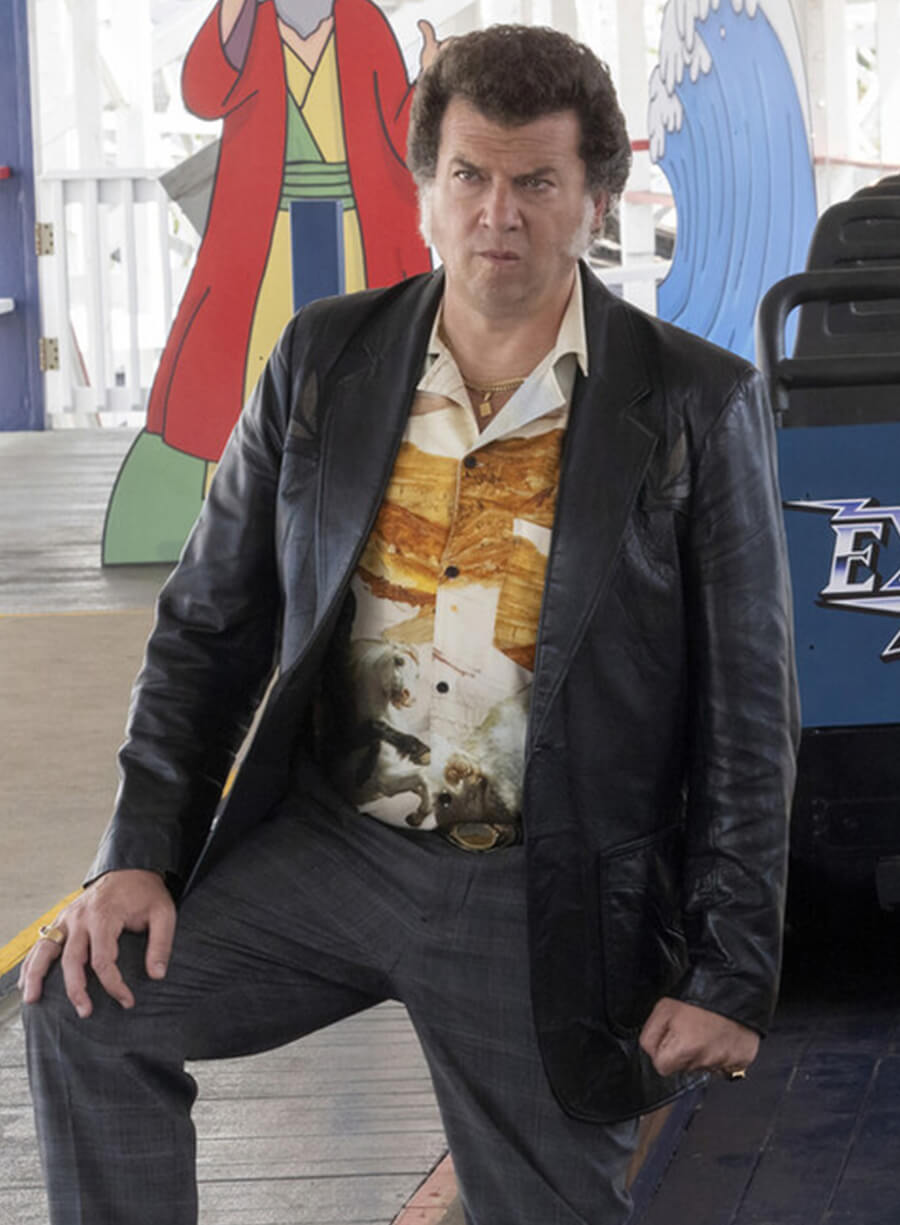 Jesse Gemstone The Righteous Gemstones Black Leather Blazer