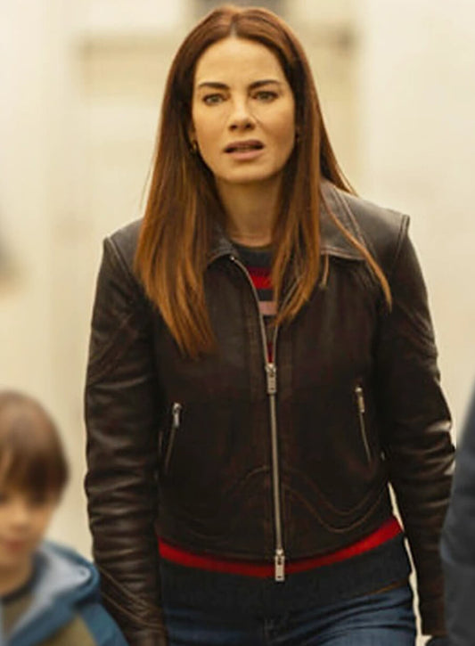 Jessica Morgan The Family Plan 2 Black Leather Jacket