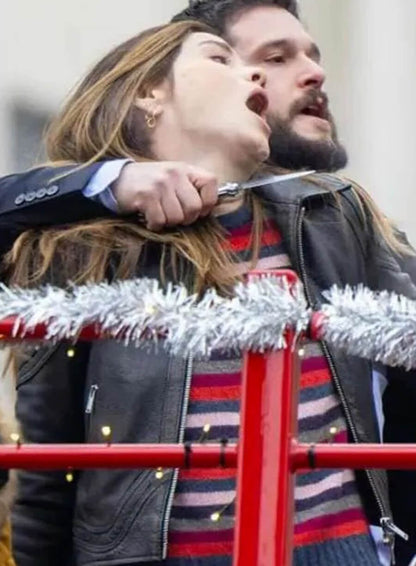 Jessica Morgan The Family Plan 2 Black Leather Jacket