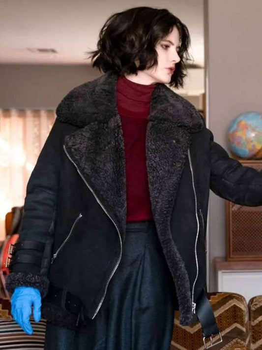 Jet Slootmaekers Law & Order Organized Crime Black Shearling Jacket