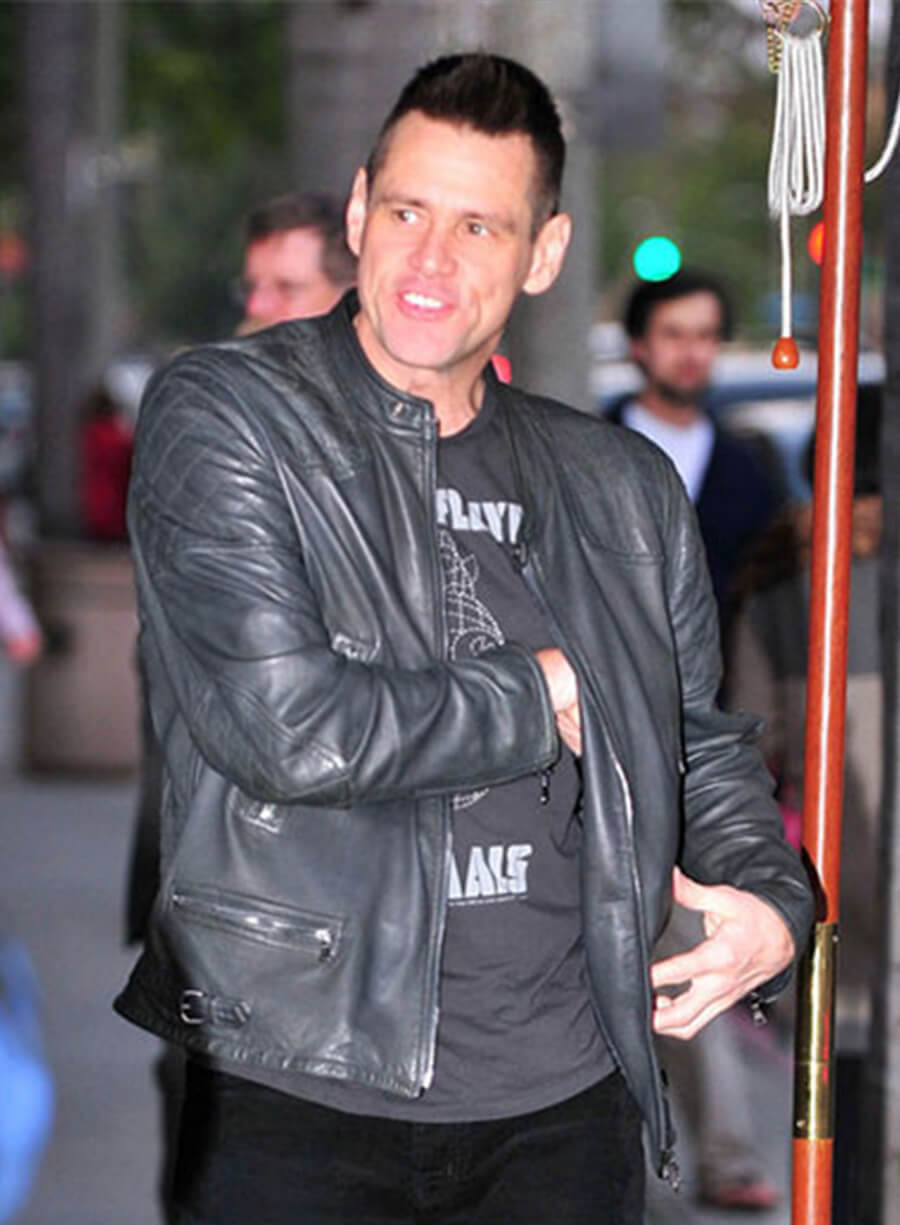 Jim Carrey Black Leather Jacket