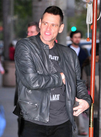 Jim Carrey Black Leather Jacket