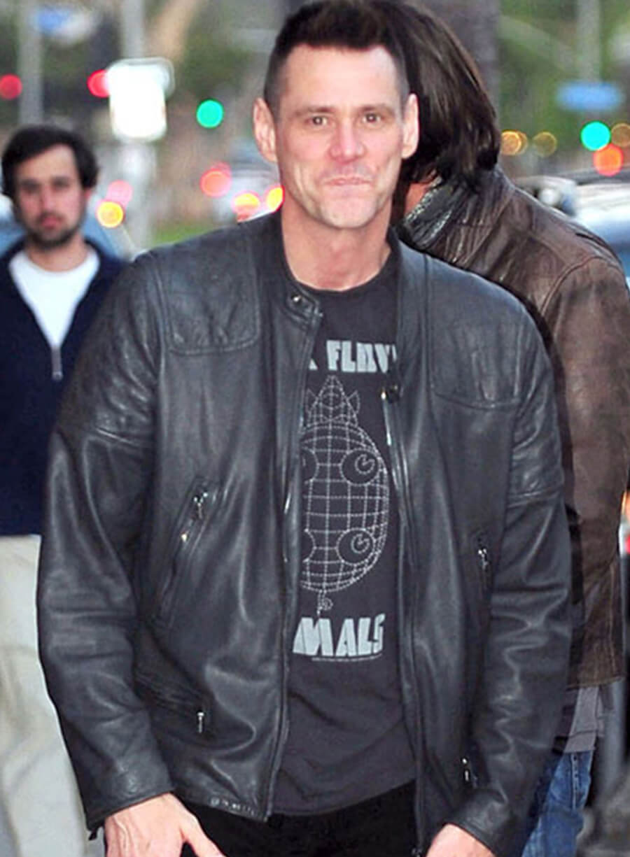 Jim Carrey Black Leather Jacket