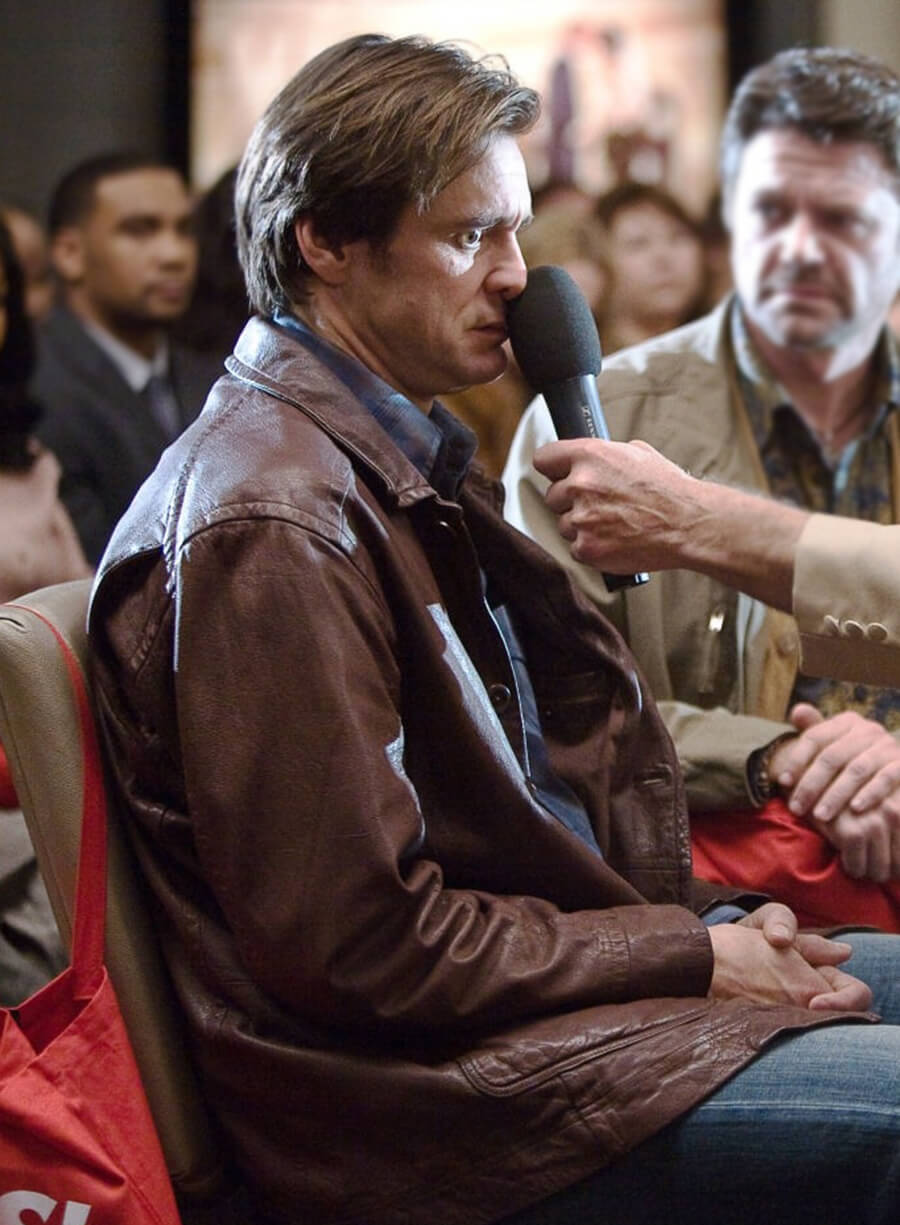 Jim Carrey Yes Man Brown Leather Jacket