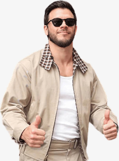 Jimmy Tatro ABC studios In NYC Cream Jacket