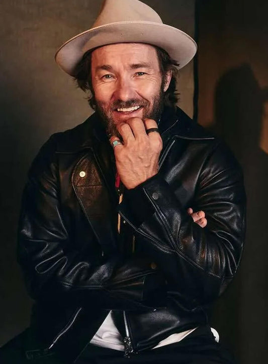 Joel Edgerton Train Dreams Black Leather Jacket