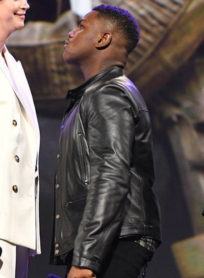 John Boyega Black Leather Jacket