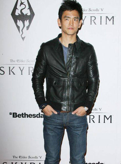 John Cho Black Leather Jacket
