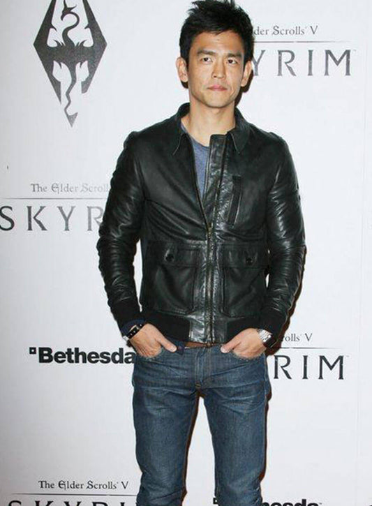 John Cho Black Leather Jacket
