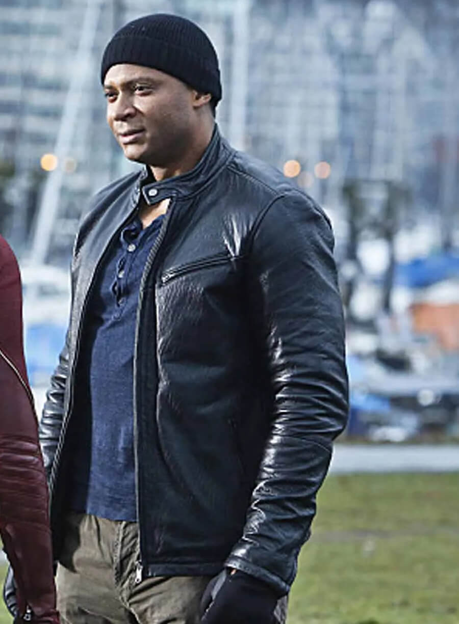 John Diggle The Flash Black Leather Jacket