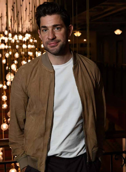 John Krasinski A Quiet Place Part II Brown Leather Jacket