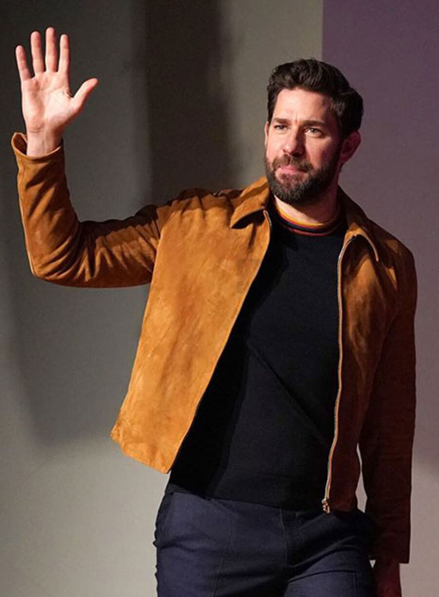 John Krasinski Brown Suede Jacket