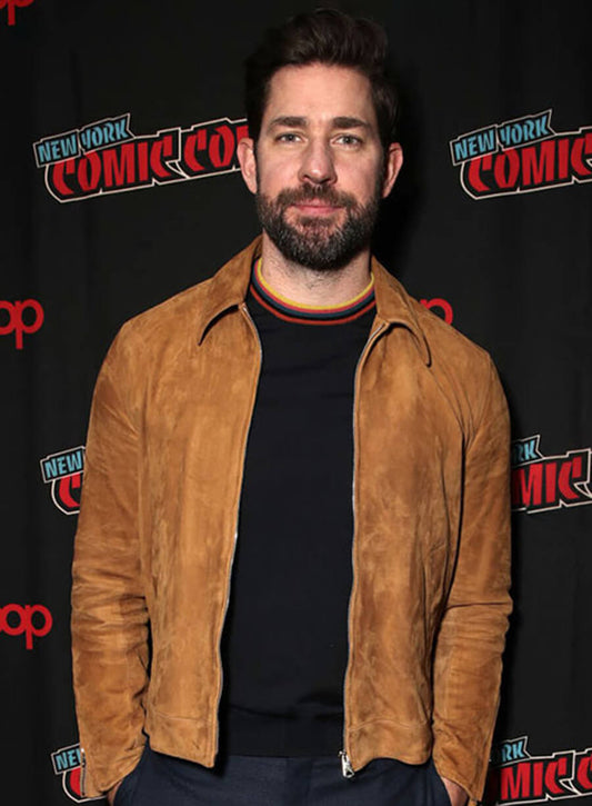 John Krasinski Brown Suede Jacket