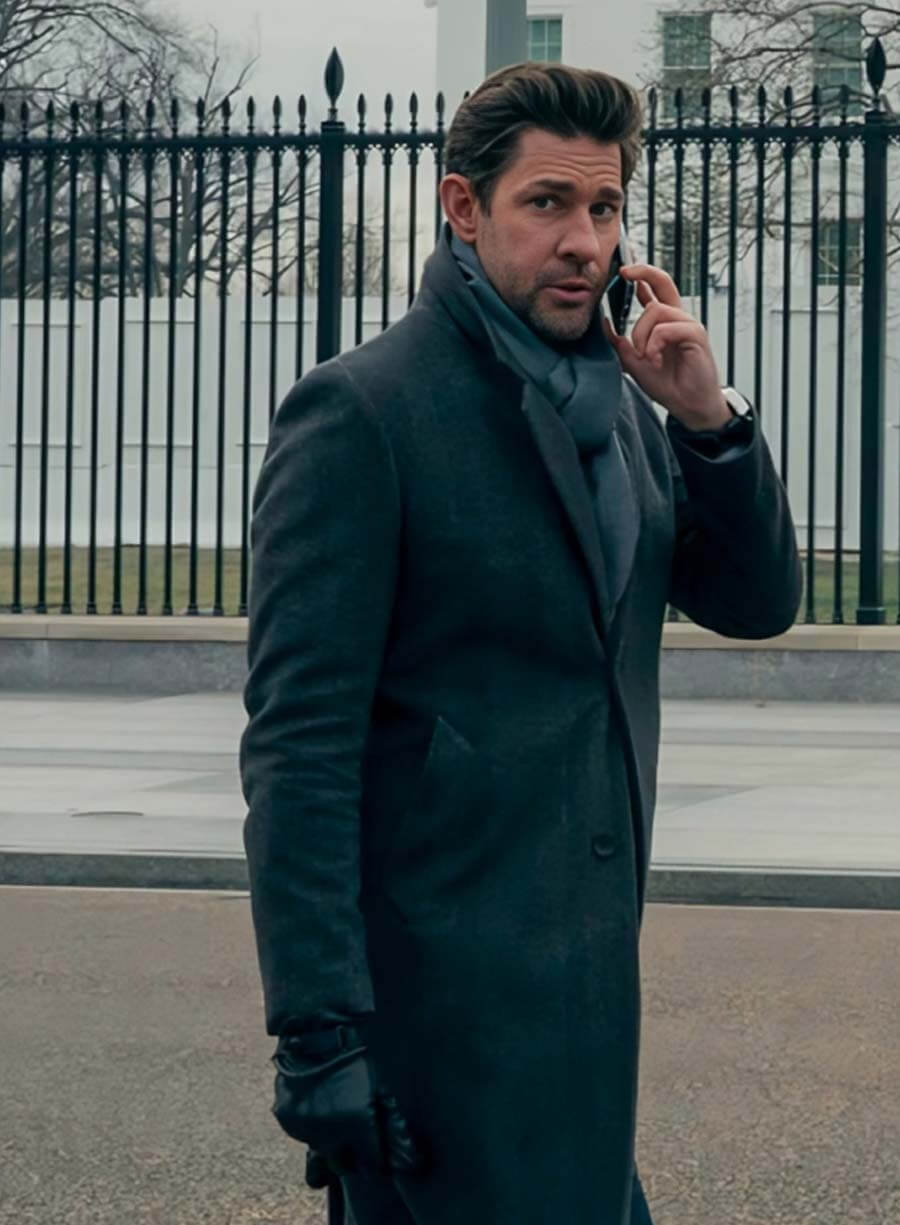 John Krasinski Tom Clancy’s Jack Ryan S04 Grey Coat