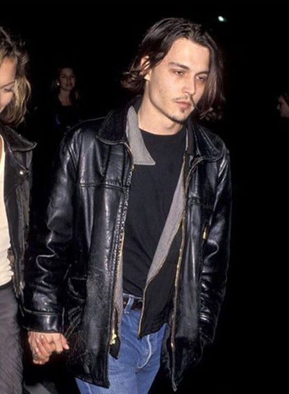 Johnny Depp Black Leather Jacket