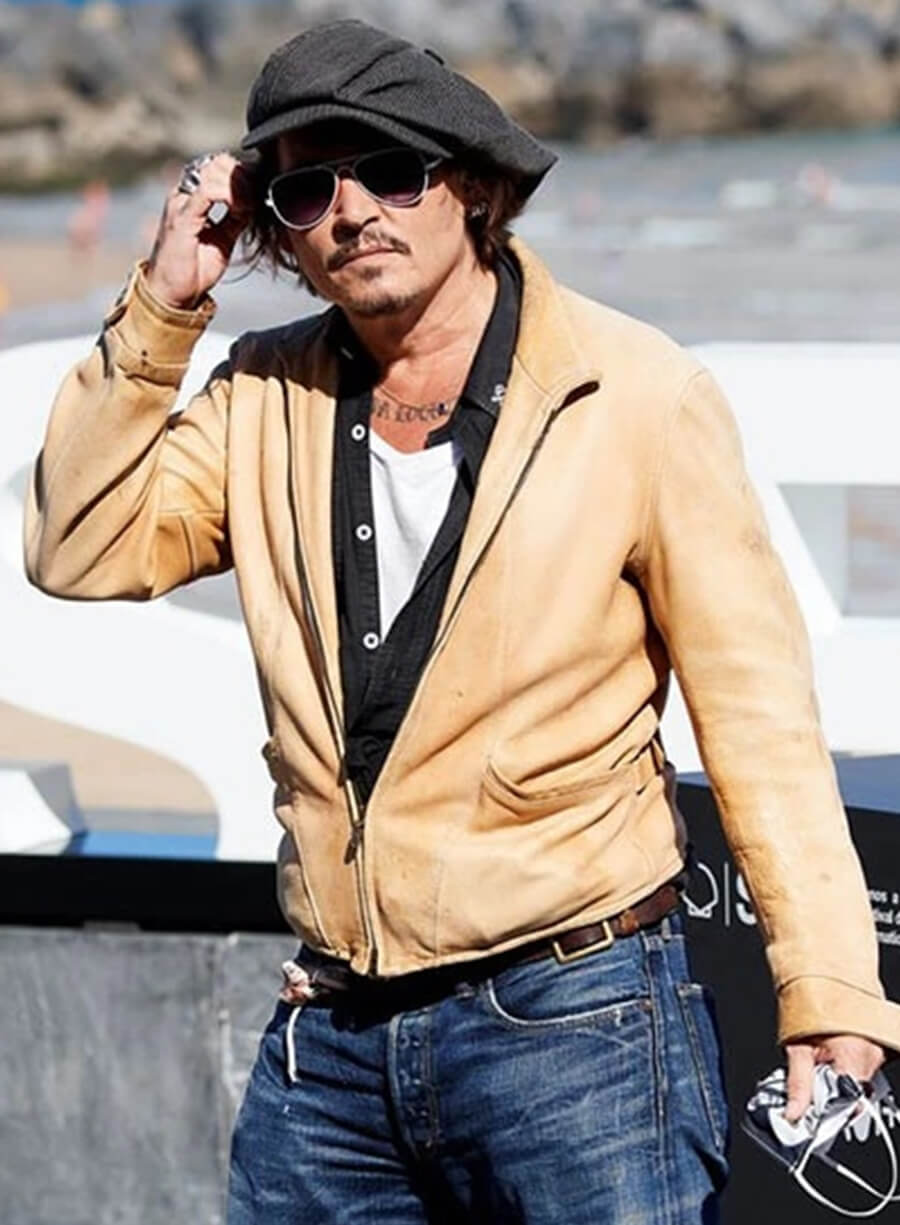 Johnny Depp Brown Leather Jacket