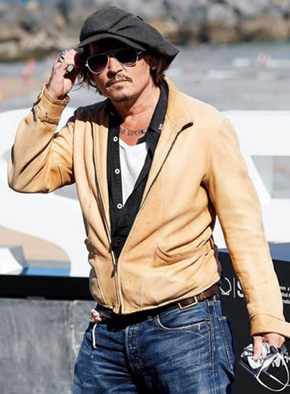 Johnny Depp Brown Leather Jacket