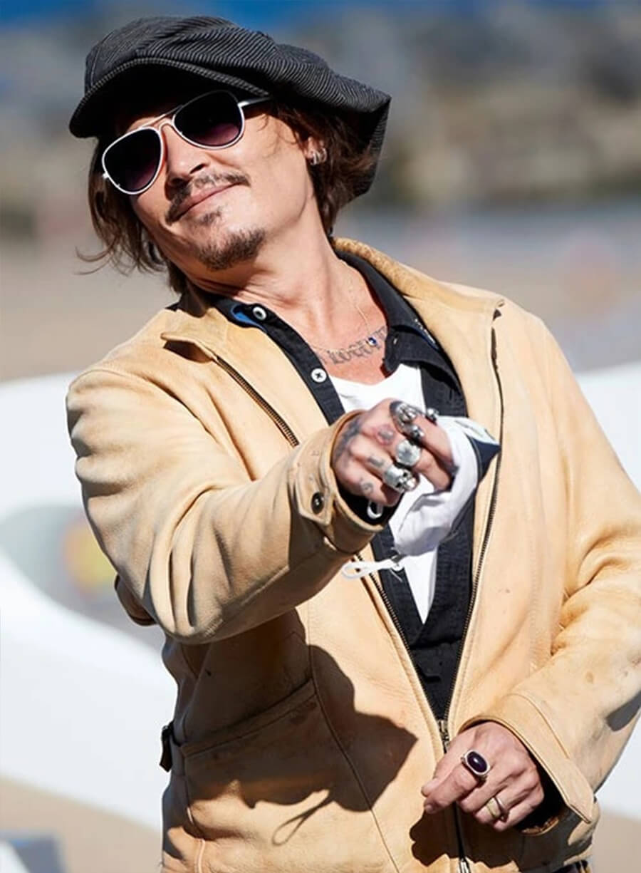 Johnny Depp Brown Leather Jacket