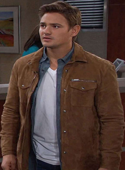 Johnny DiMera Days of Our Lives Brown Suede Jacket