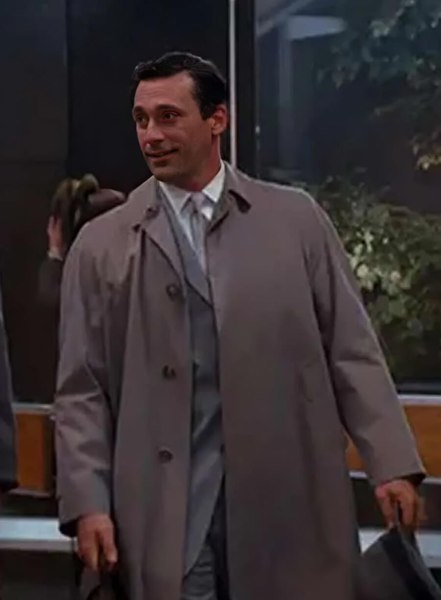 Jon Hamm Mad Men Grey Trench Coat