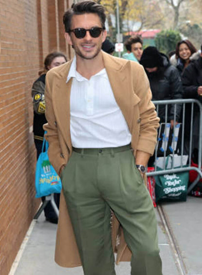 Jonathan Bailey Celebrity Sightings Brown Coat