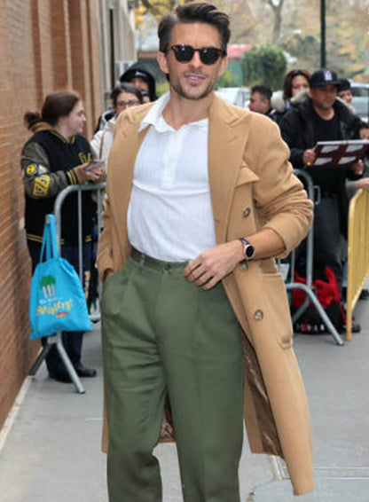 Jonathan Bailey Celebrity Sightings Brown Coat