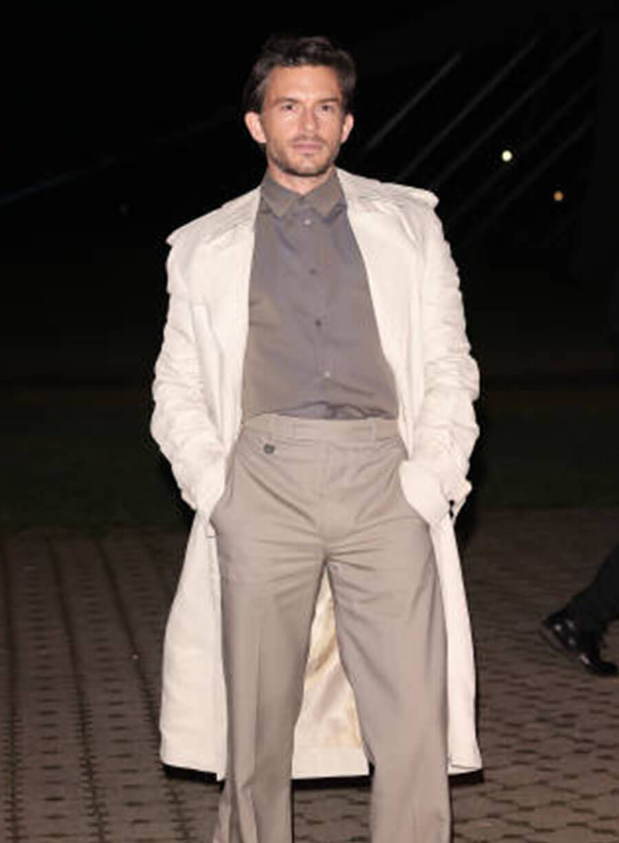 Jonathan Bailey Celebrity Sightings White Coat