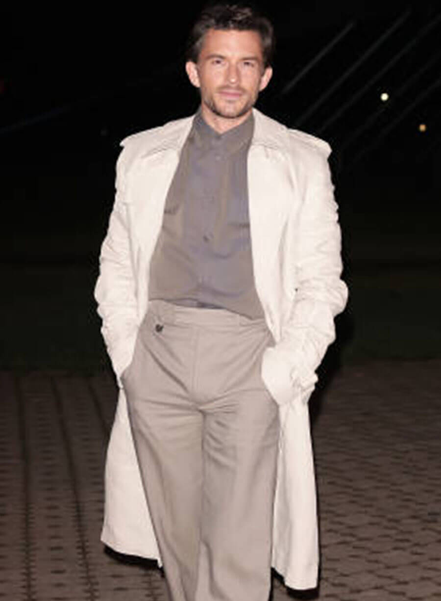 Jonathan Bailey Celebrity Sightings White Coat