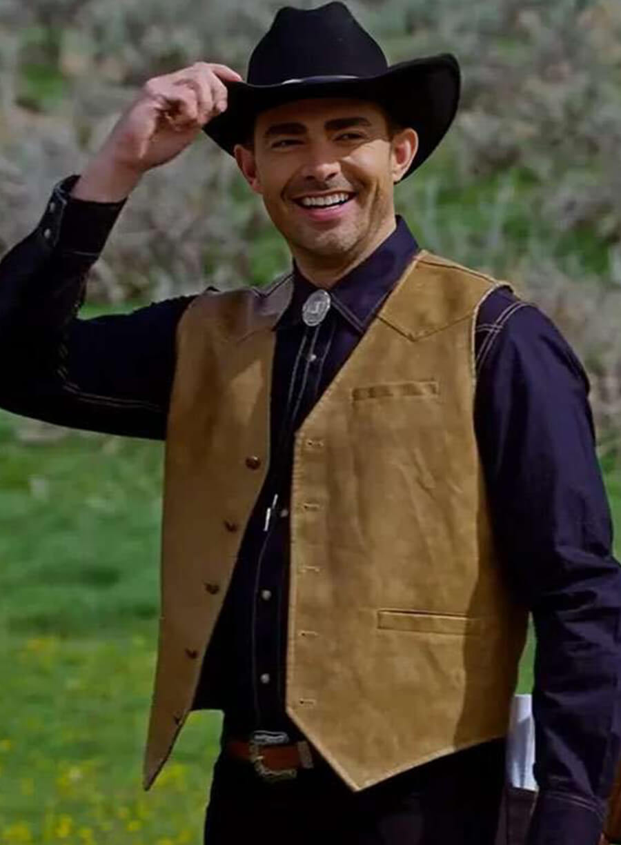Jonathan Bennett Finding Mr. Christmas S02 Leather Vest
