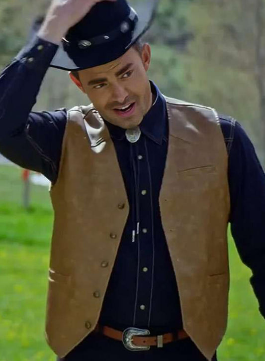 Jonathan Bennett Finding Mr. Christmas S02 Leather Vest