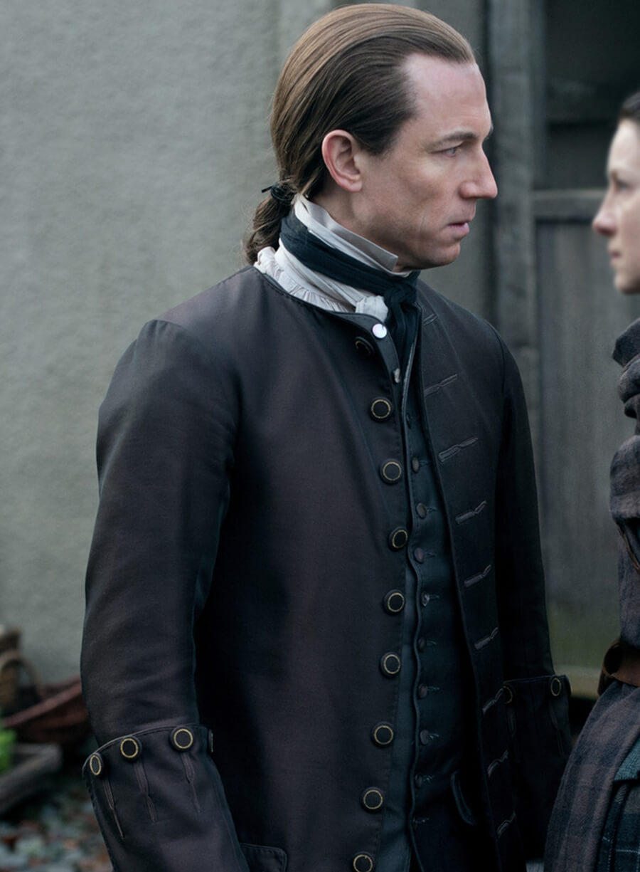 Jonathan Randall Outlander Black Leather Coat