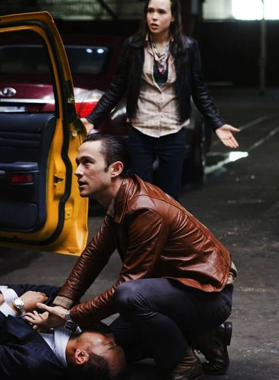 Josepeh Levitt Inception Browen Leather Jacket
