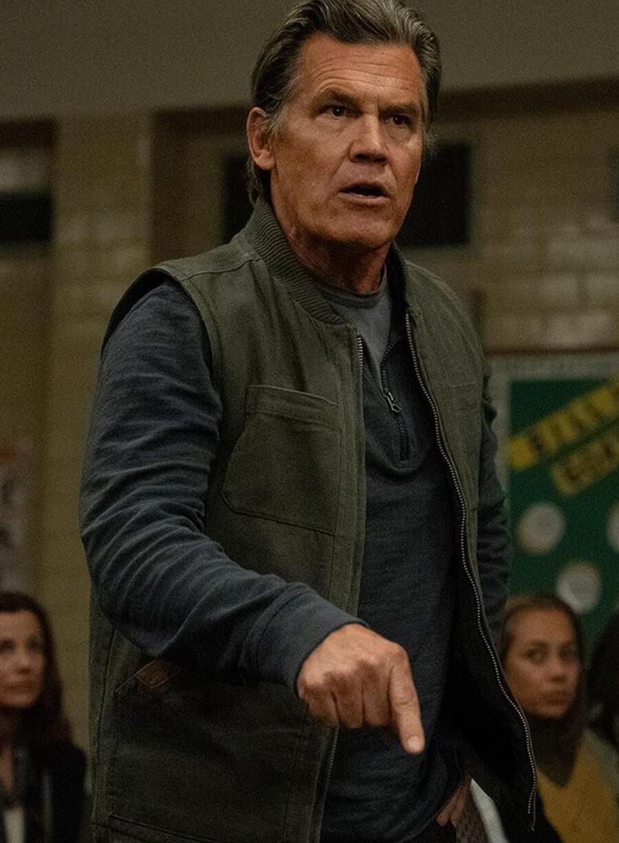 Josh Brolin Weapons 2025 Mr. Graff Suede Vest
